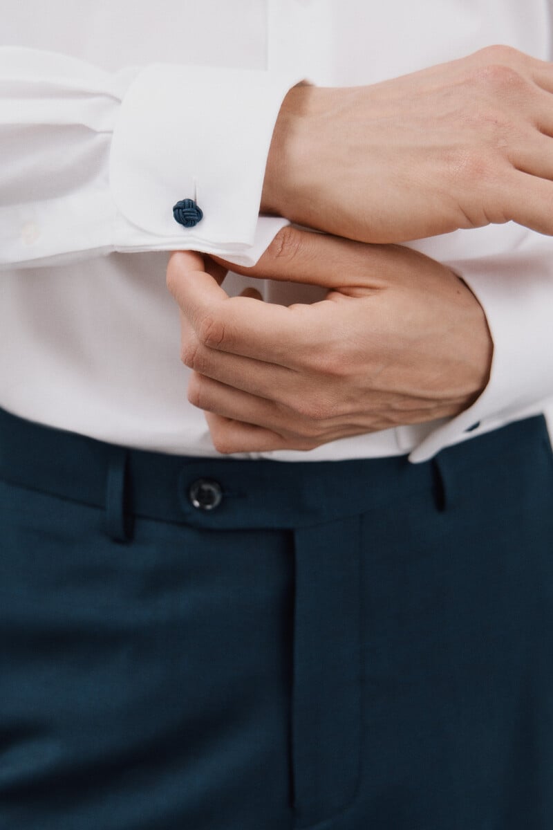 Pedro Del Hierro Camisa Gemelos Lisa Fácil Plancha