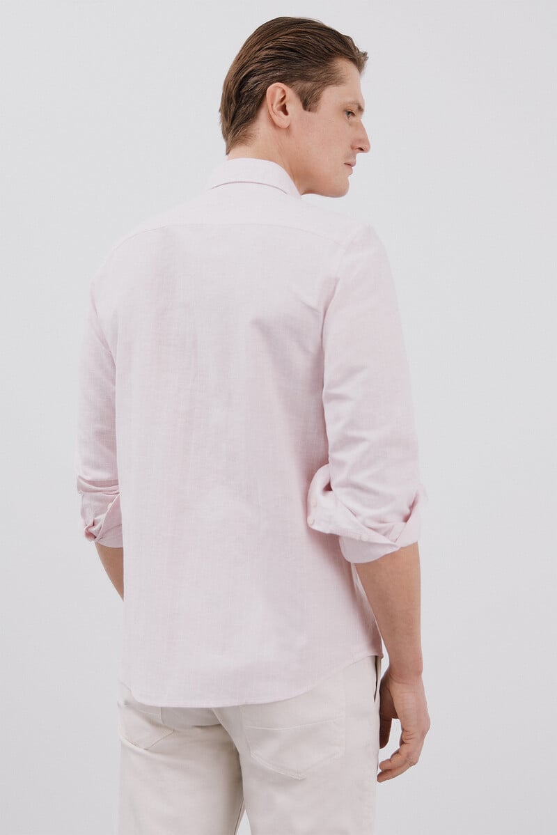 Pedro Del Hierro Camisa Lino Algodón Rayas