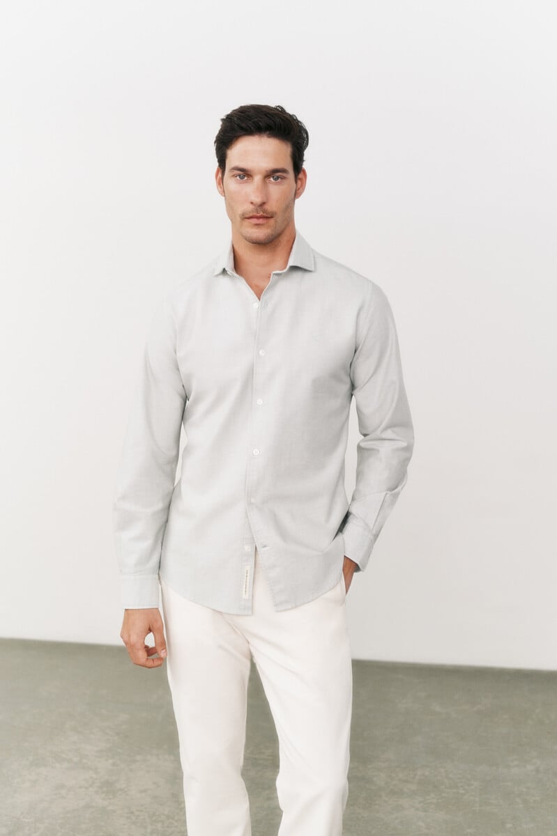 pedro del hierro Camisa oxford liso manga larga