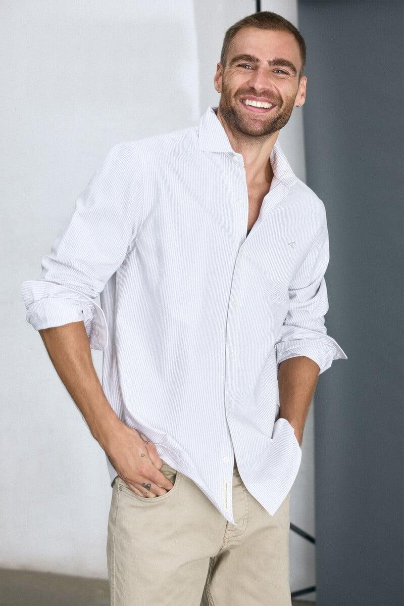 pedro del hierro Camisa oxford rayas manga larga