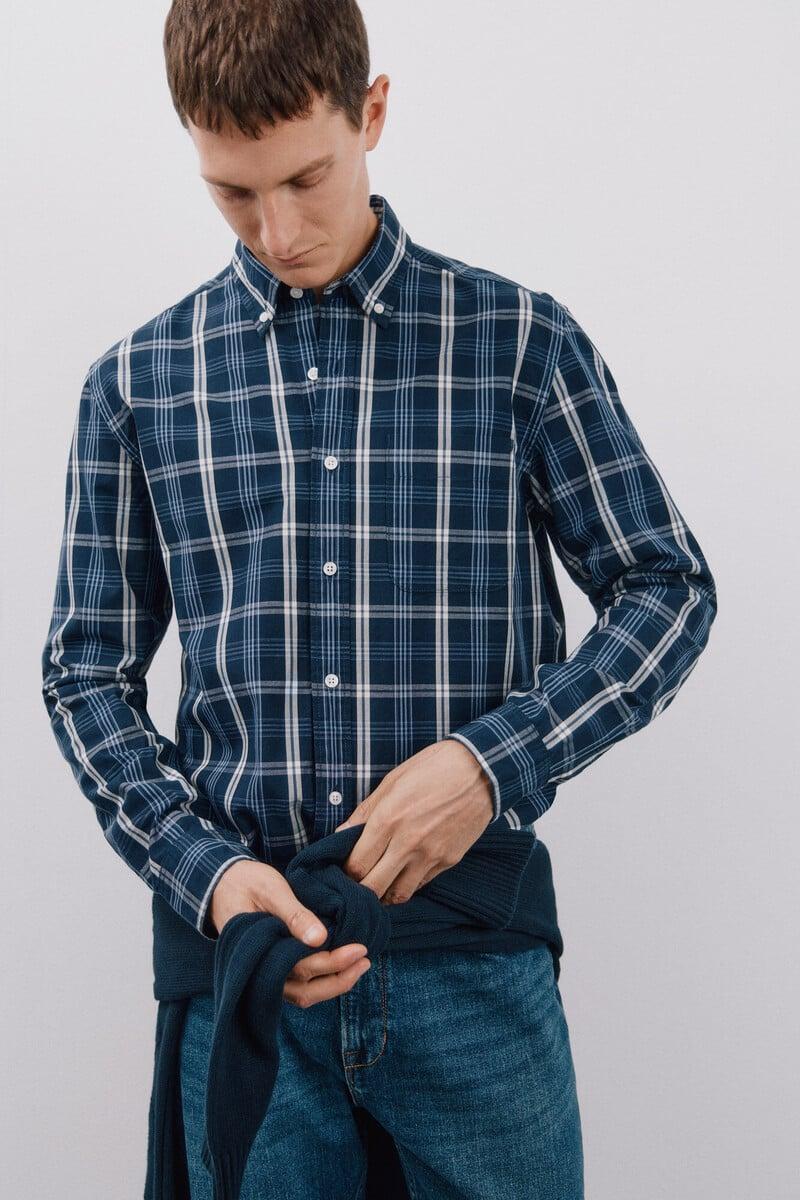 pedro del hierro Camisa popelín cuadros