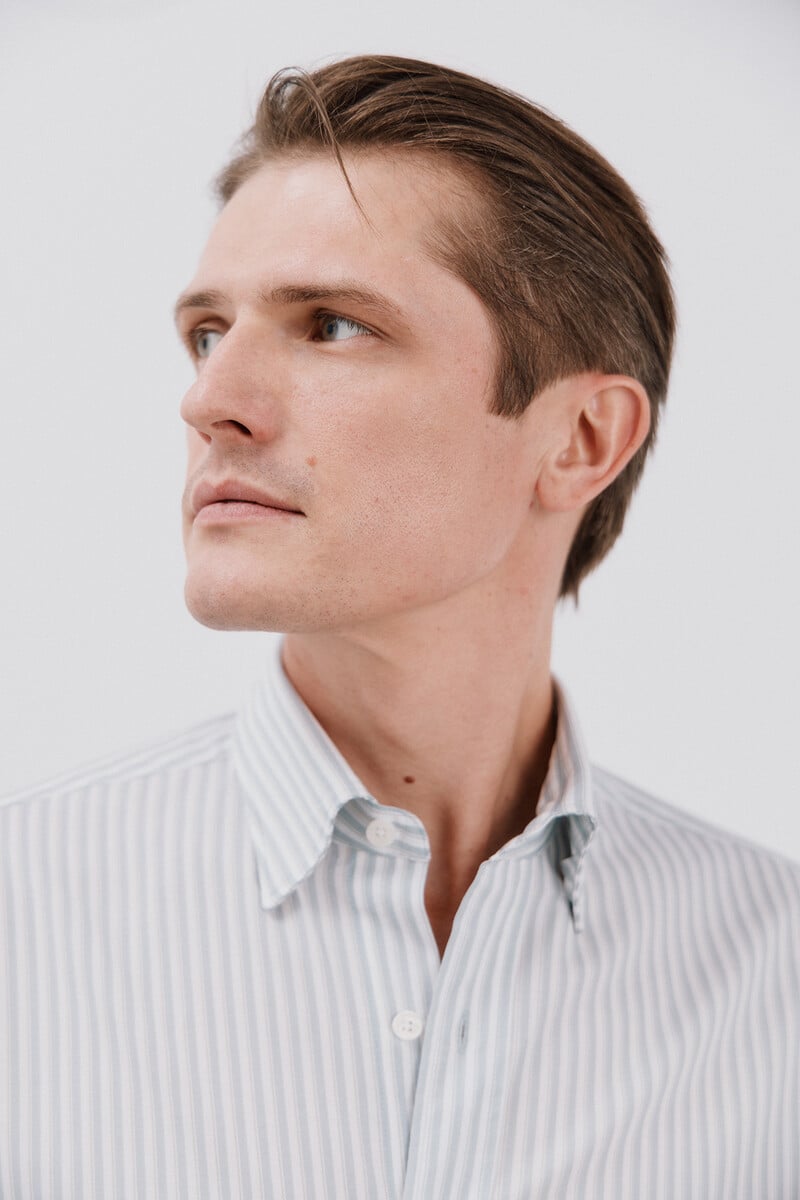 Pedro Del Hierro Camisa Rayas Algodón Tencel