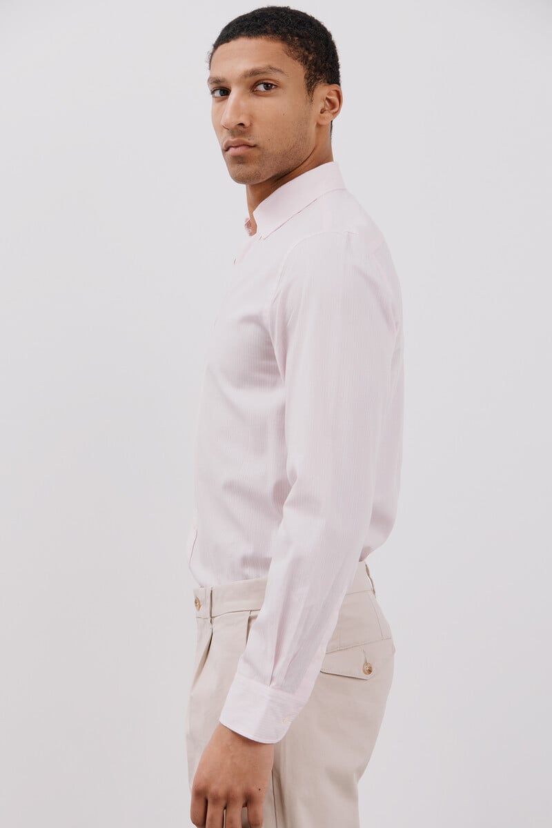 Pedro Del Hierro Camisa Rayas Algodón Tencel