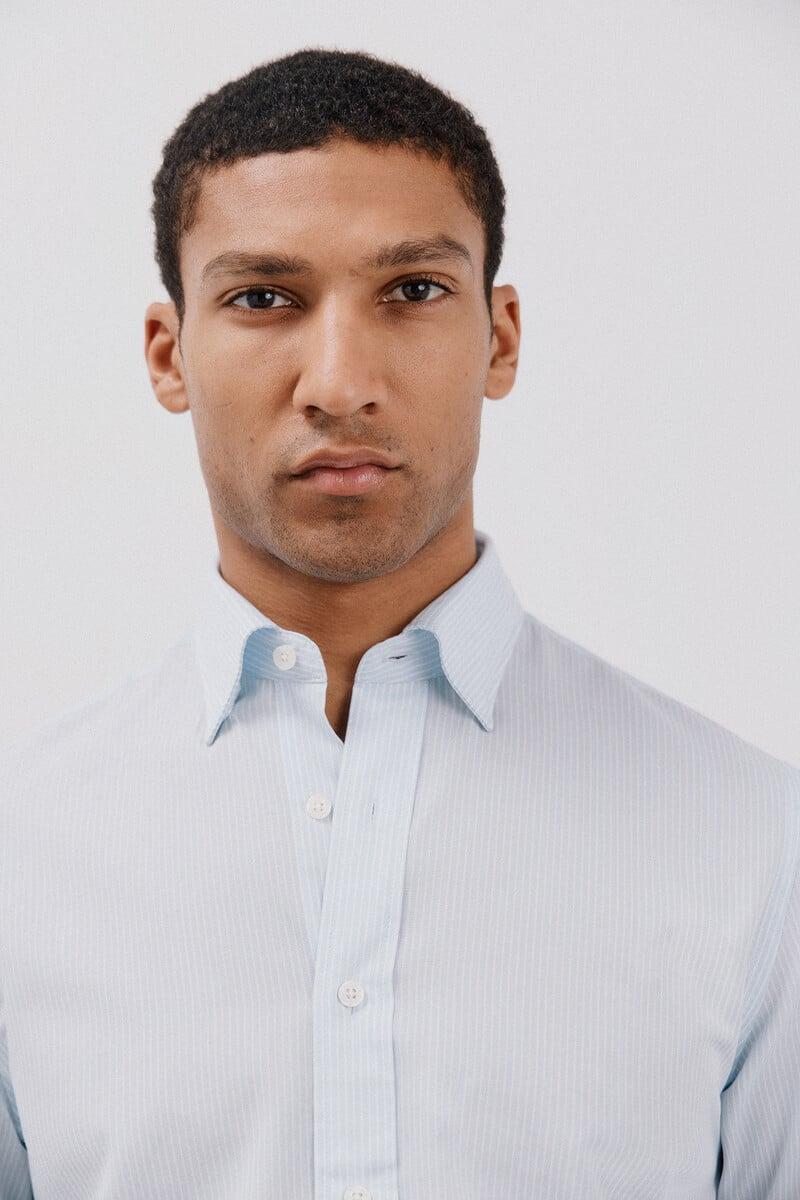 Pedro Del Hierro Camisa Rayas Algodón Tencel