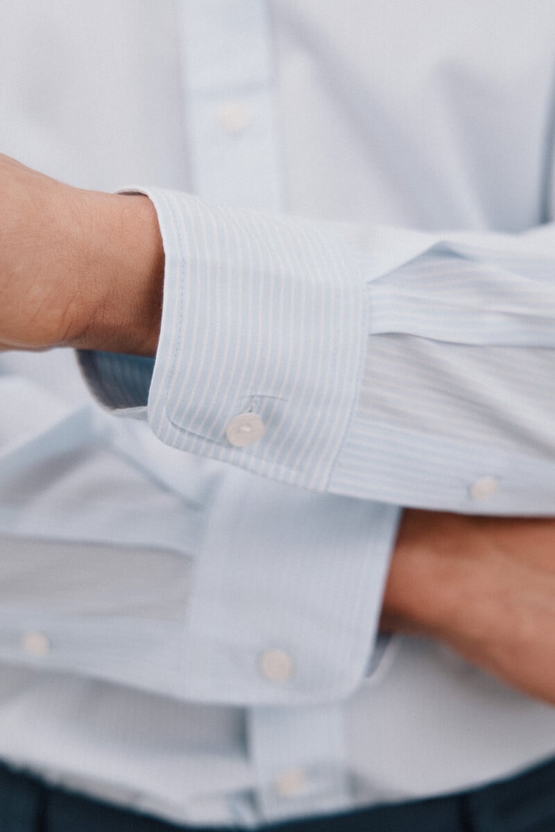 Pedro Del Hierro Camisa Rayas Algodón Tencel