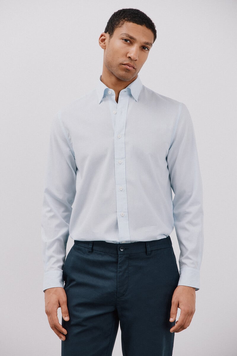 pedro del hierro Camisa rayas algodón tencel