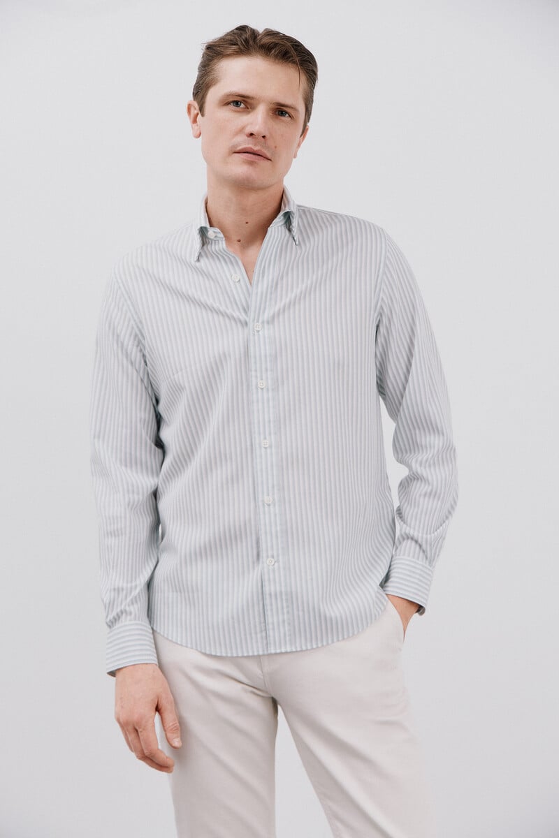 pedro del hierro Camisa rayas algodón tencel
