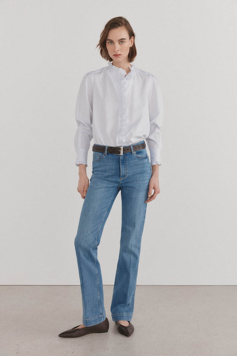 Pedro Del Hierro Camisa Romántica Con Volantes