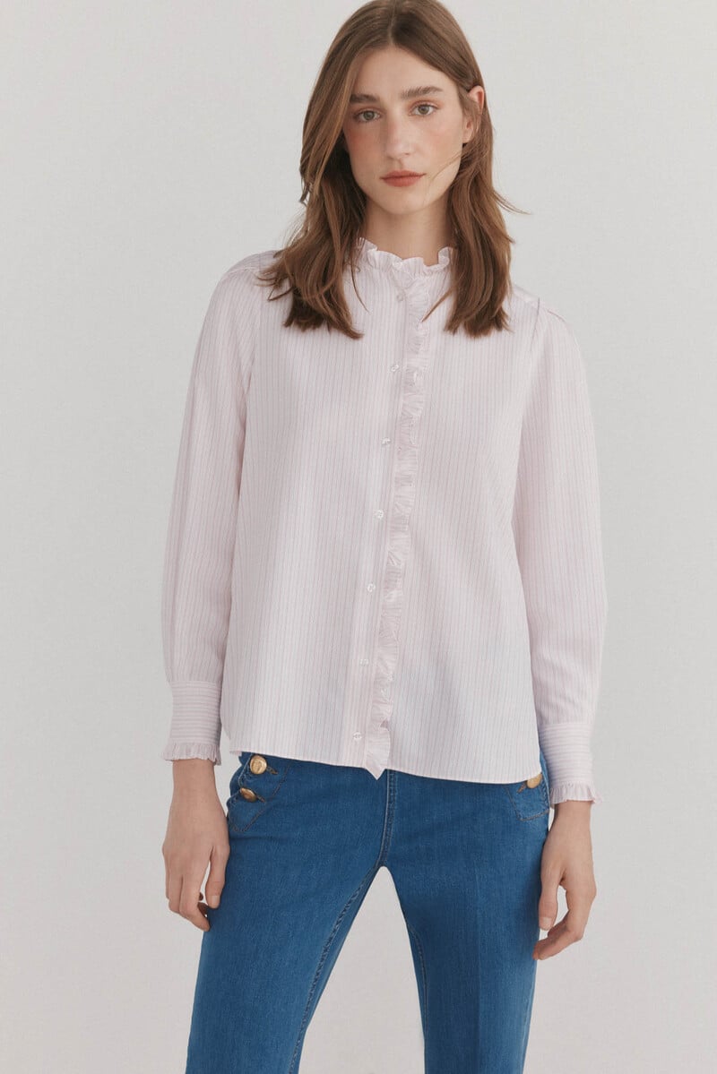 Pedro Del Hierro Camisa Romántica Con Volantes