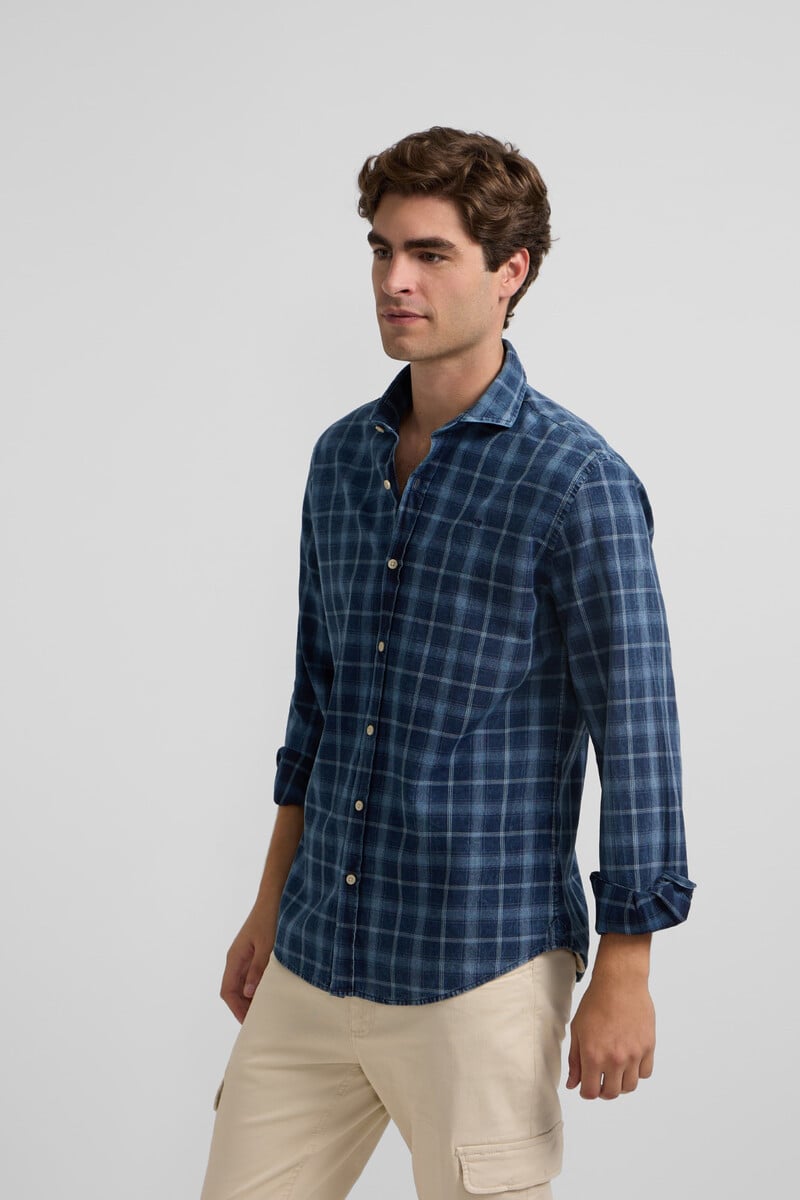 pedro del hierro Camisa sport cuadros grandes