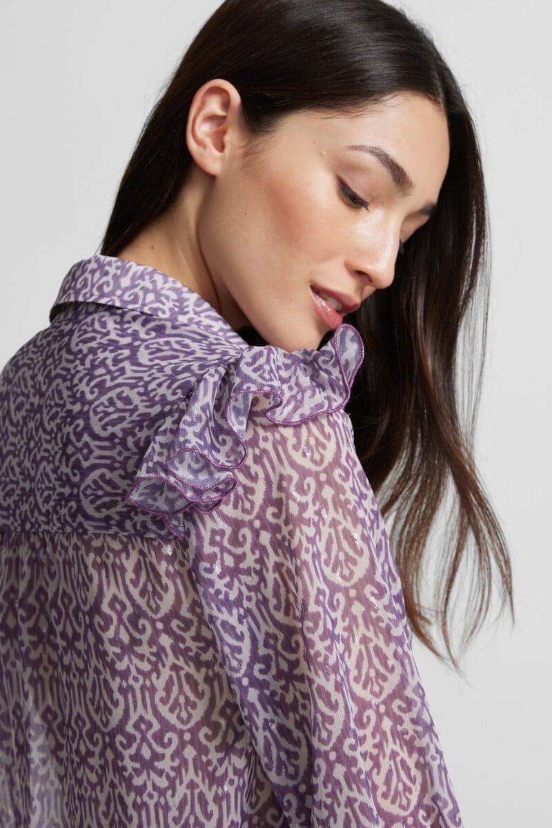 Pedro Del Hierro Camisa Volante Estampado Ikat