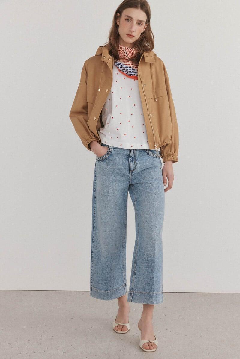 Pedro Del Hierro Camiseta Bordada Manga Volante