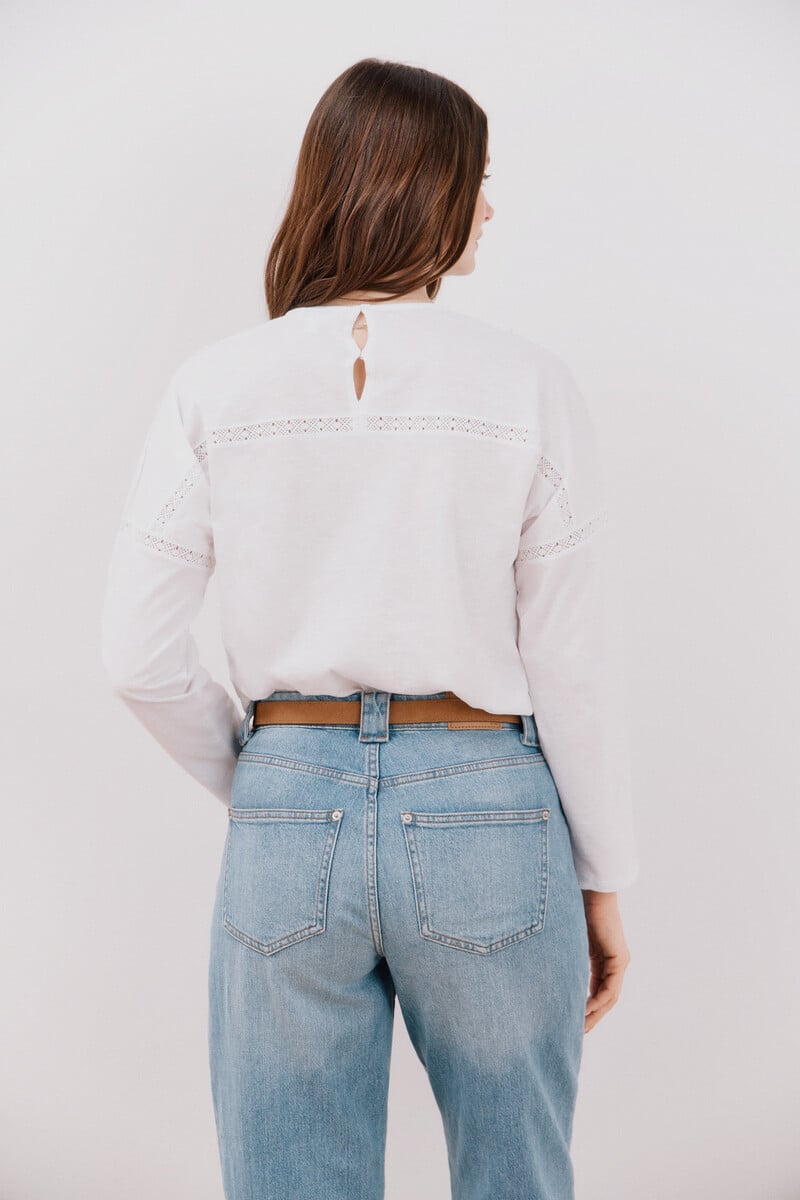 Pedro Del Hierro Camiseta Combinada Bordada