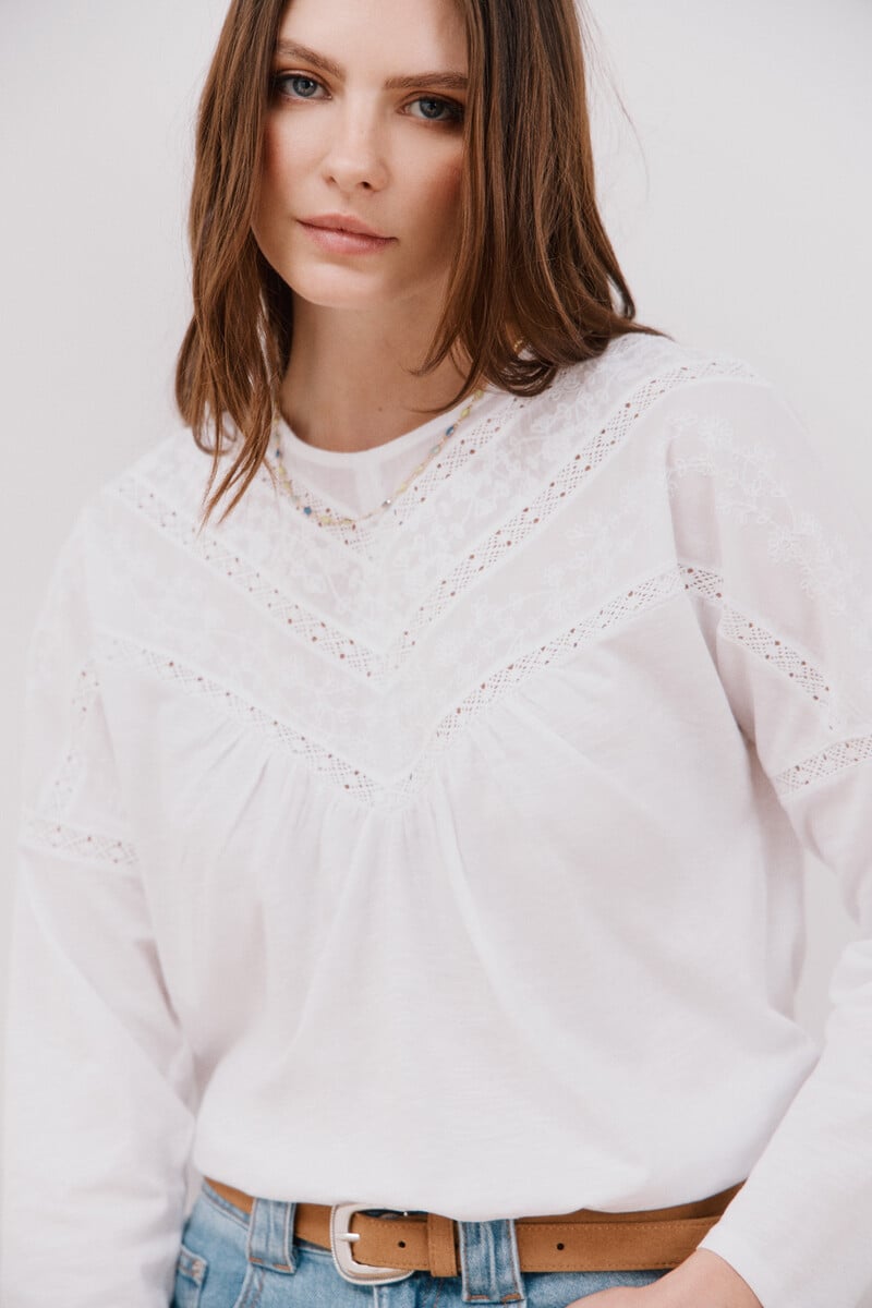 pedro del hierro Camiseta combinada bordada