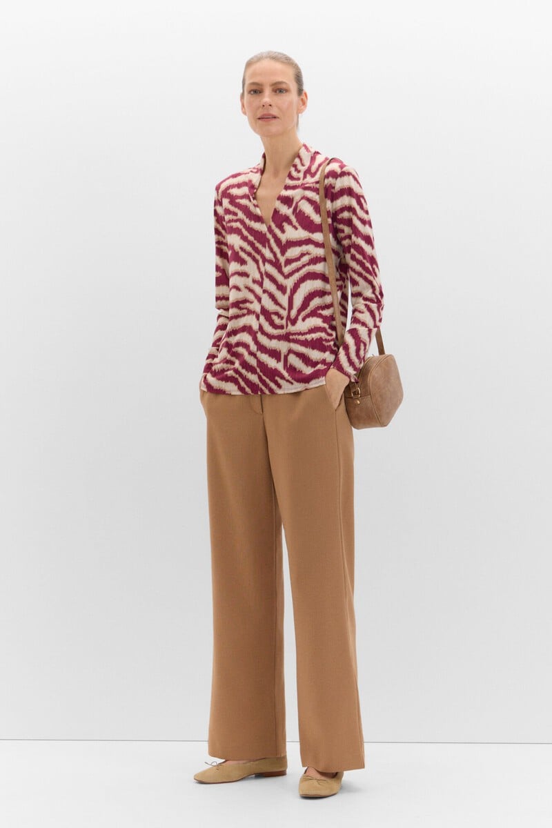 Pedro Del Hierro Camiseta Cuello Pico Fruncido