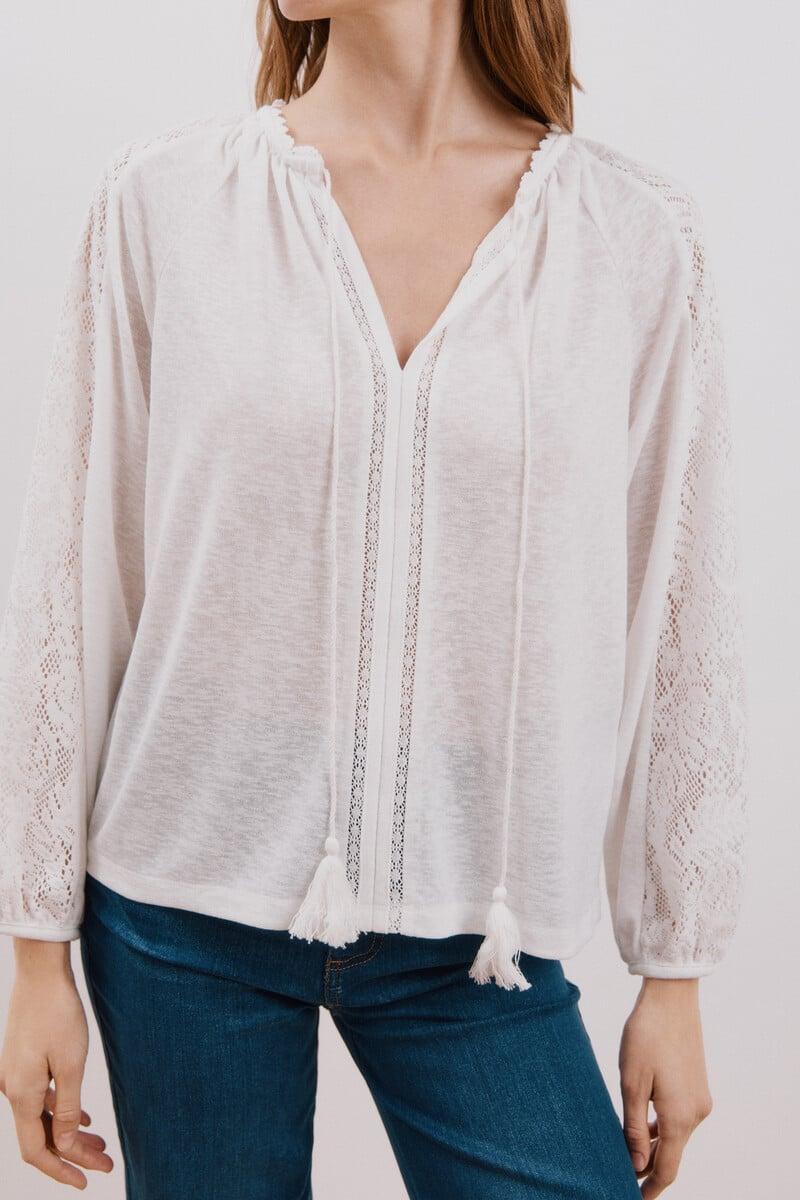 Pedro Del Hierro Camiseta Encaje Lateral Manga