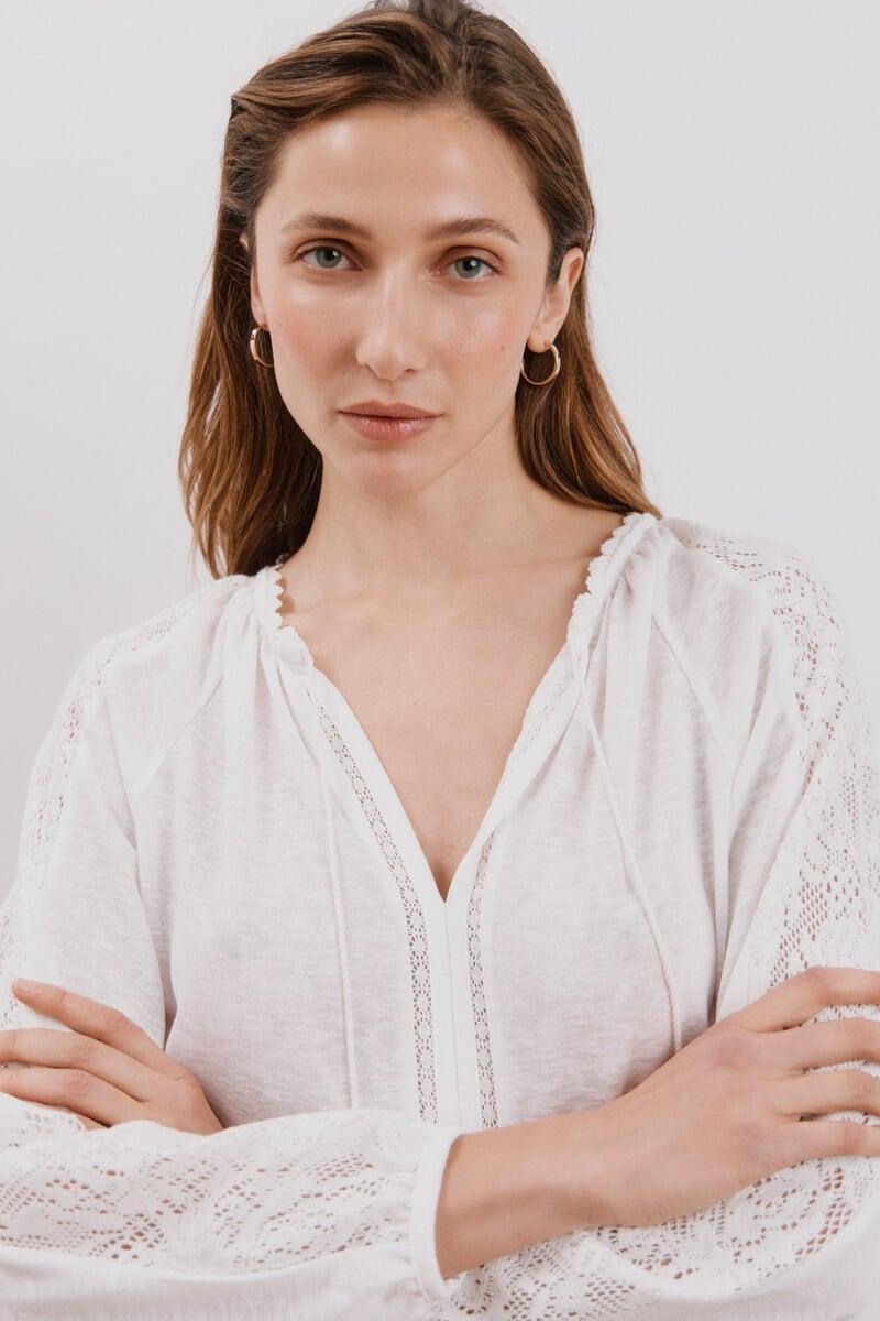 Pedro Del Hierro Camiseta Encaje Lateral Manga