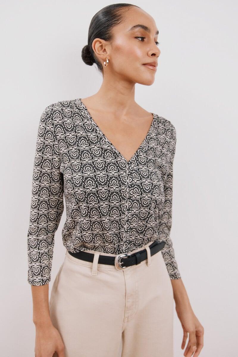 Pedro Del Hierro Camiseta Fluida Escote Pico