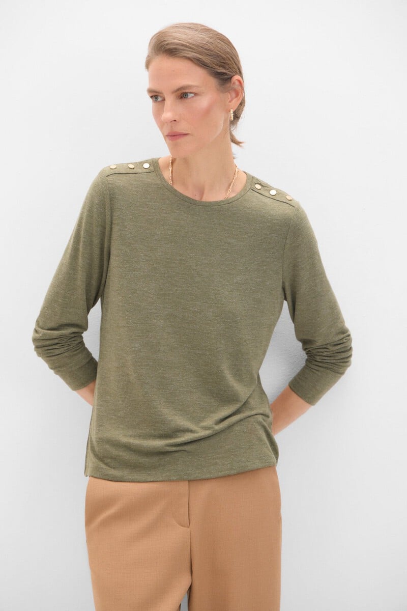 pedro del hierro Camiseta manga larga con botones