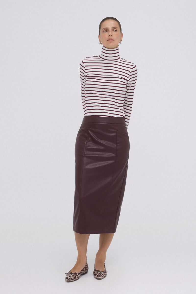 Pedro Del Hierro Camiseta Rayas Cuello Vuelto