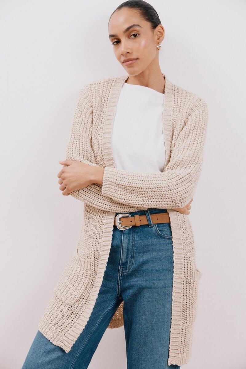 Pedro Del Hierro Cárdigan Abierto Bolsillos