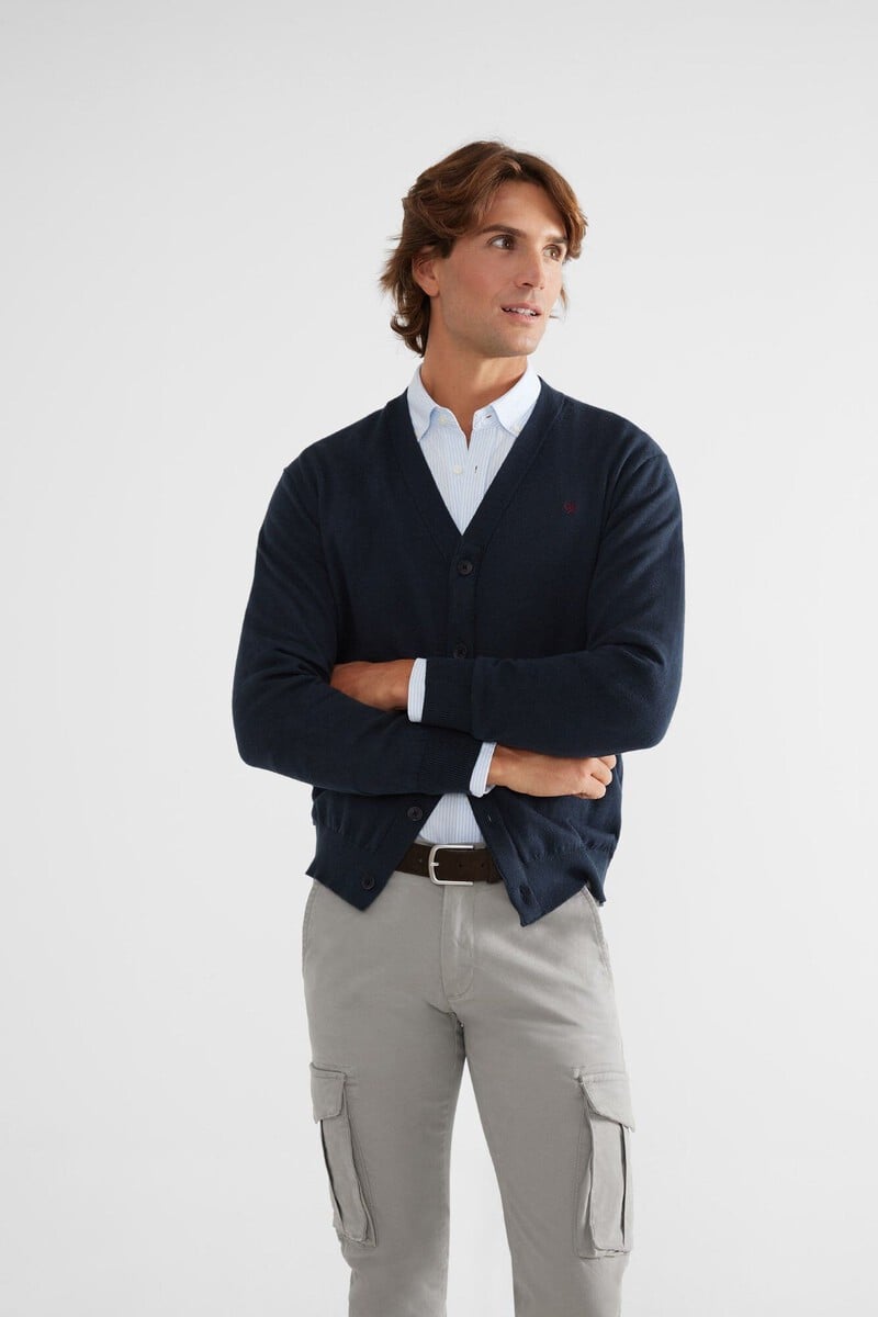 pedro del hierro Cárdigan clásico liso