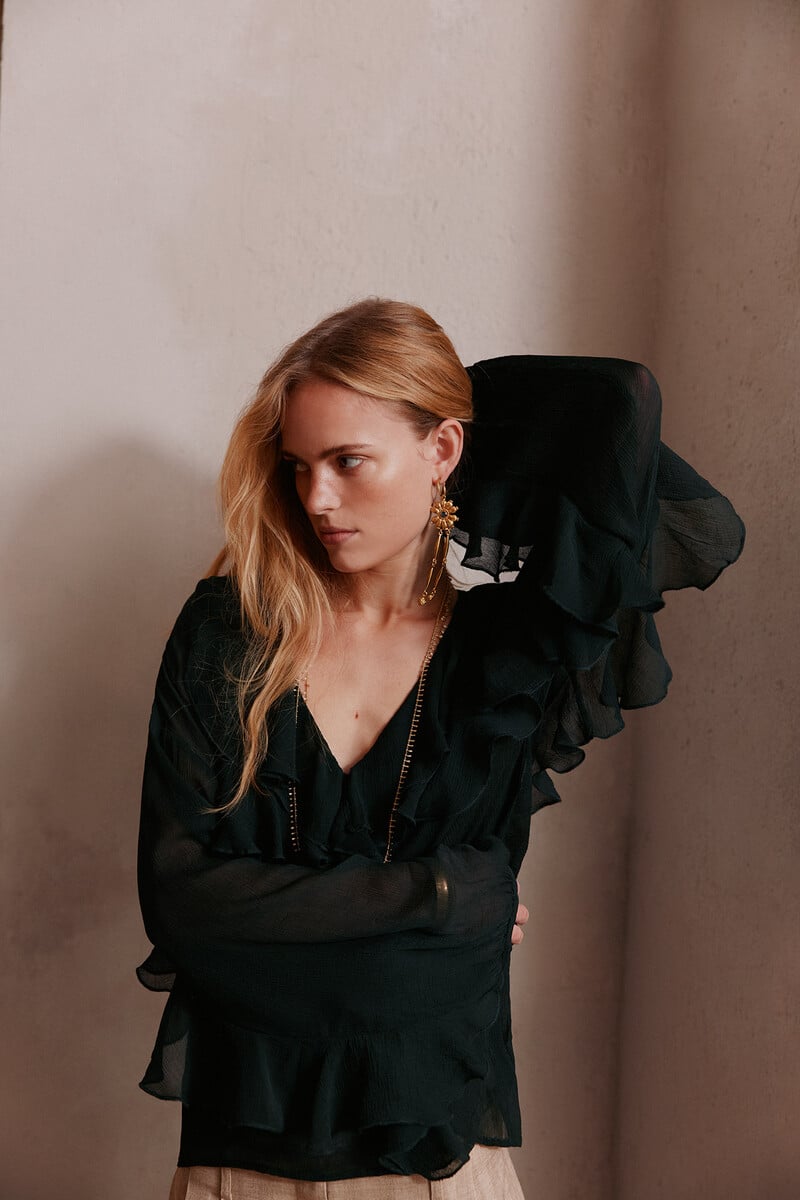 pedro del hierro Carina. Blusa volantes