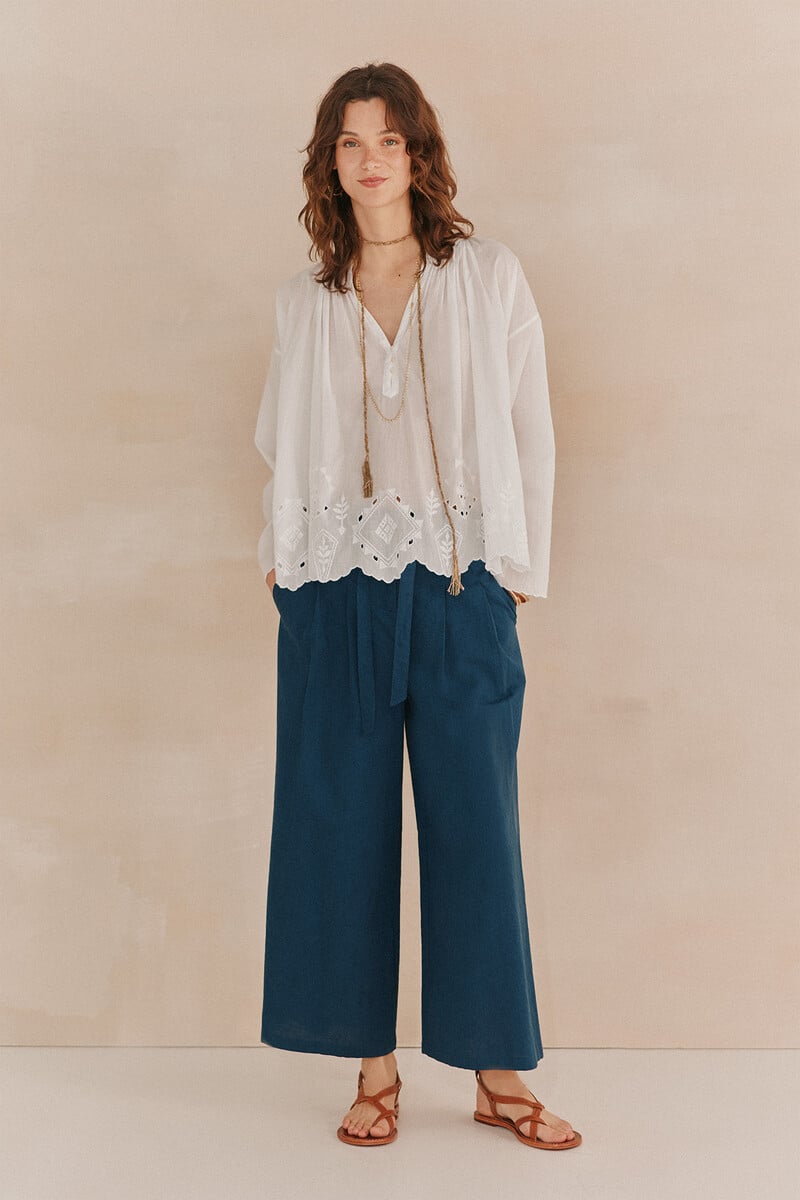 Pedro Del Hierro Casandra. Blusón Bordado