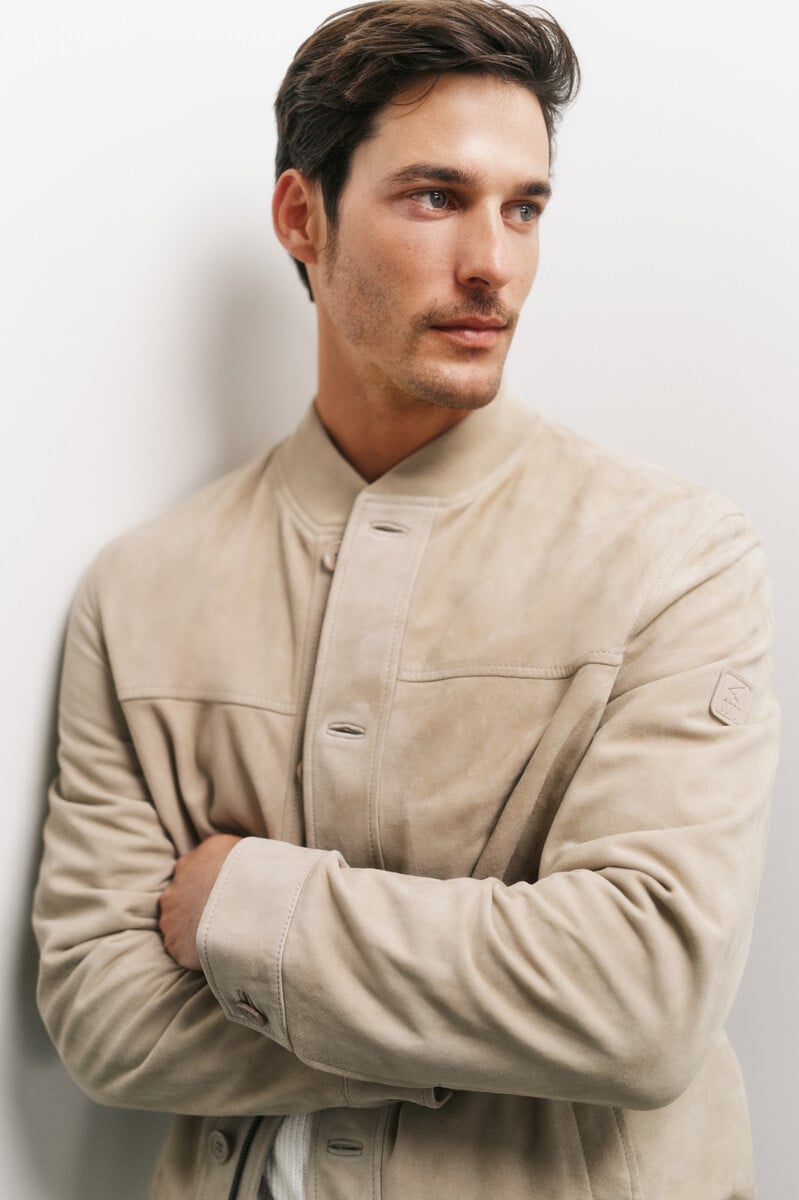 Pedro Del Hierro Cazadora Bomber Piel Ante