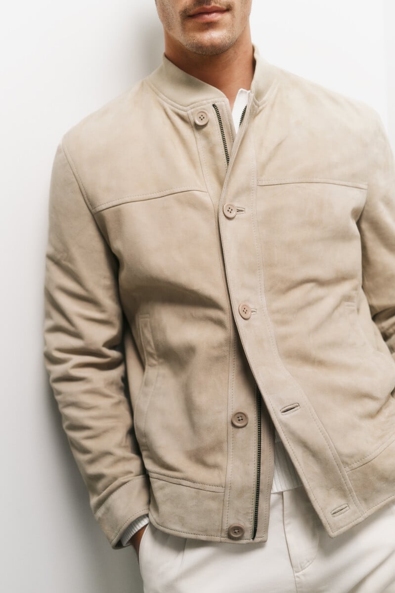 pedro del hierro Cazadora bomber piel ante