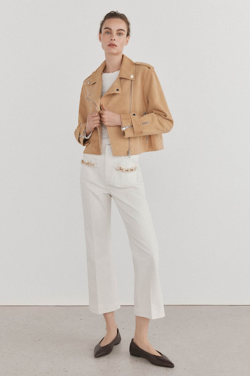 Pedro Del Hierro Cazadora Crop Piel