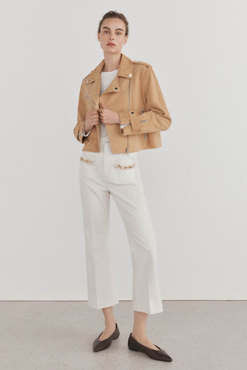 Pedro Del Hierro Cazadora Crop Piel