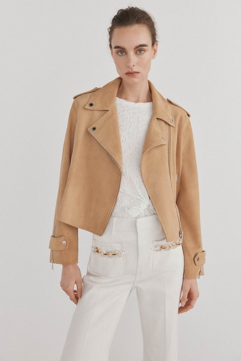 Pedro Del Hierro Cazadora Crop Piel