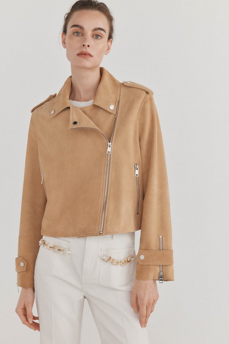 pedro del hierro Cazadora crop piel