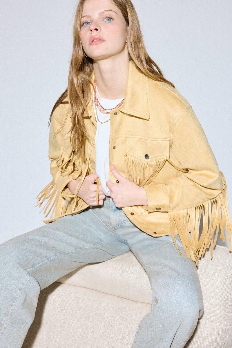 pedro del hierro Cazadora flecos bolsillos