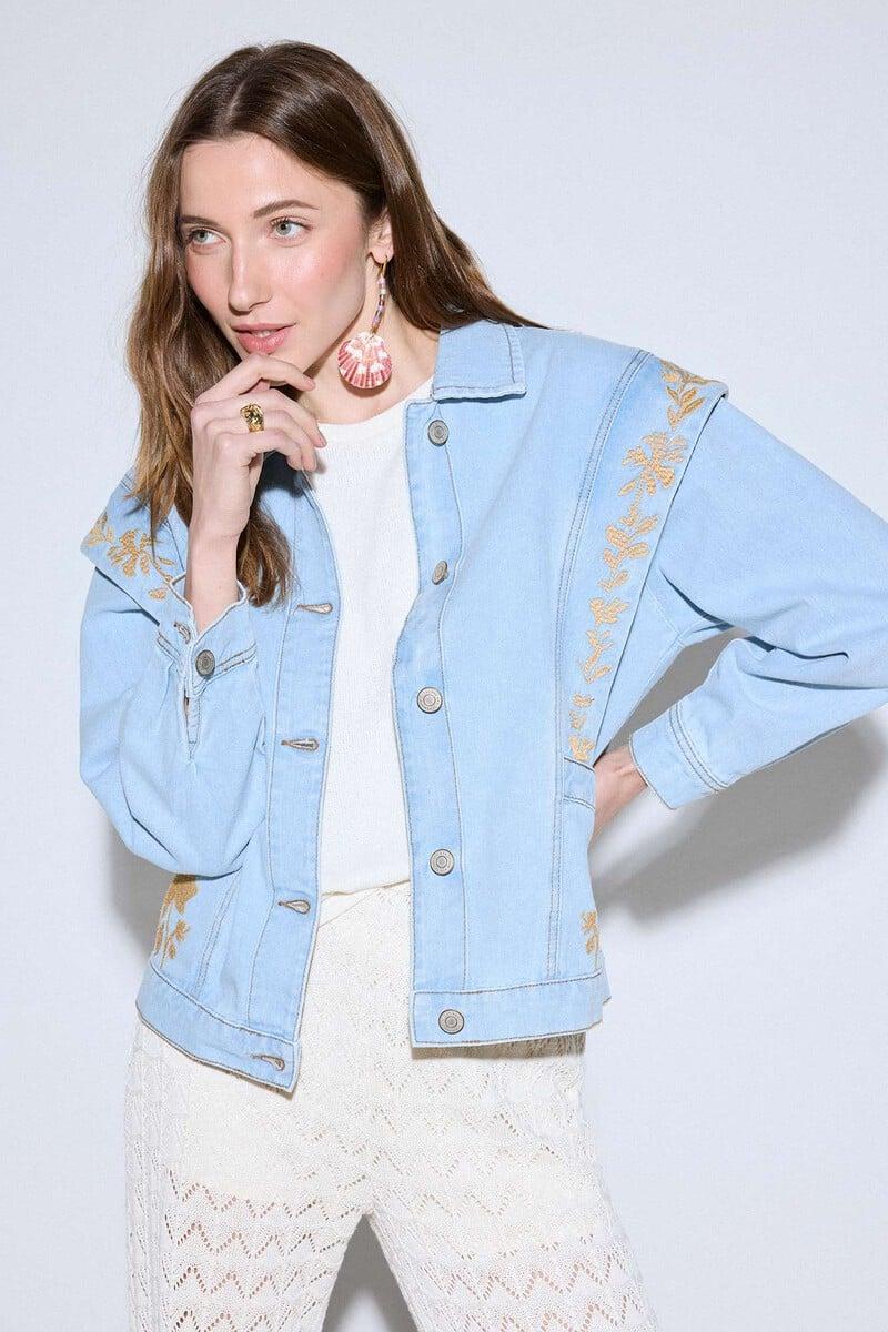 pedro del hierro Cazadora vaquera bordada