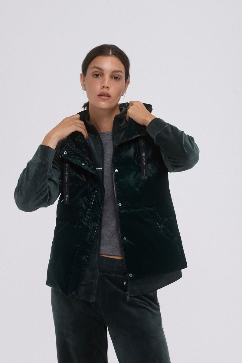 Pedro Del Hierro Chaleco Brillo Capucha