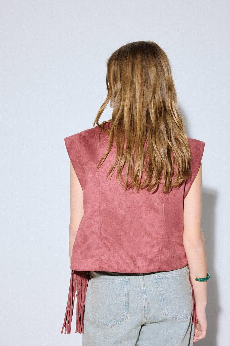 Pedro Del Hierro Chaleco Efecto Ante Flecos