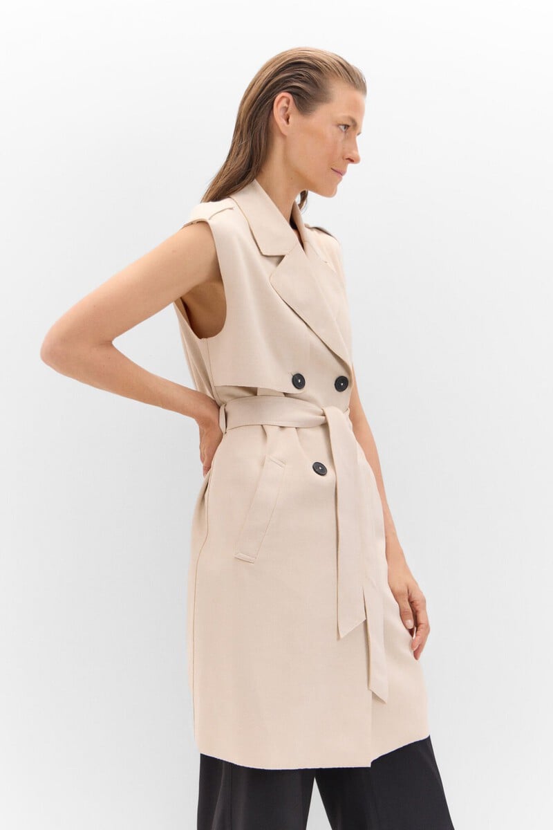 Pedro Del Hierro Chaleco Largo Efecto Ante