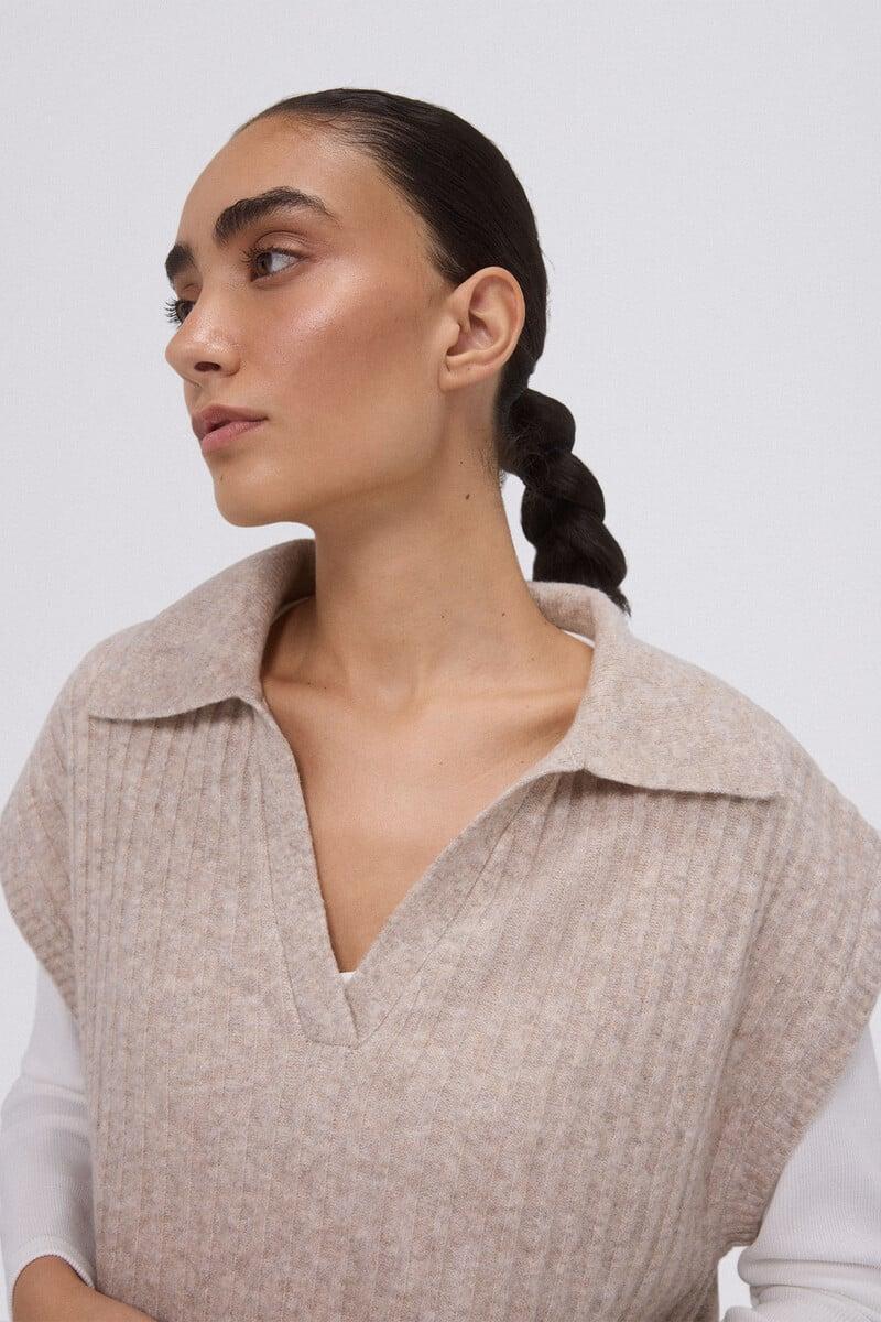 pedro del hierro Chaleco punto cuello camisero