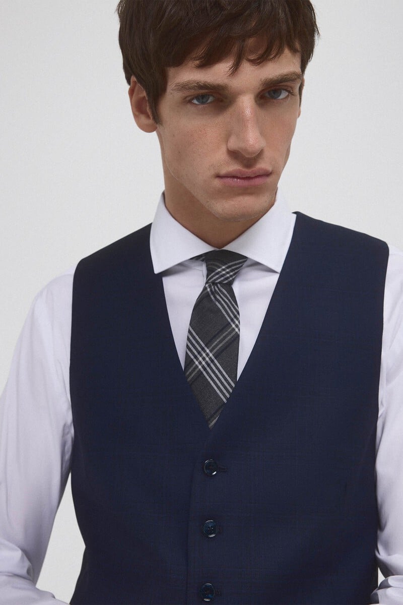 pedro del hierro Chaleco slim cuadro