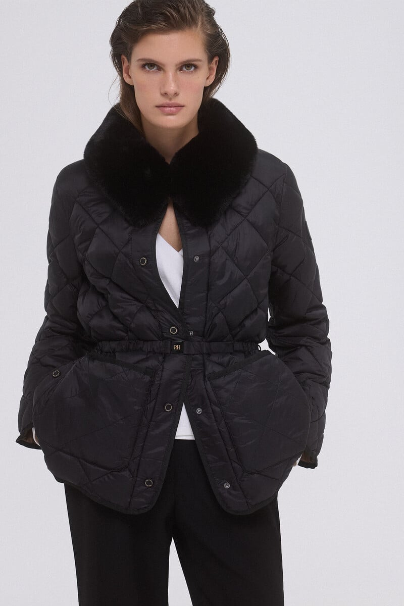 Pedro Del Hierro Chaqueta Acolchada Cinturón