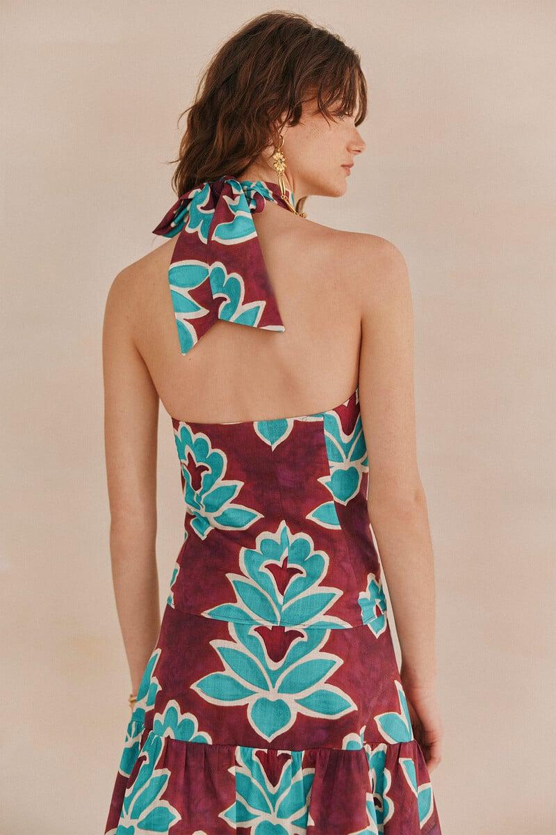 Pedro Del Hierro Clara. Top Estampado Halter