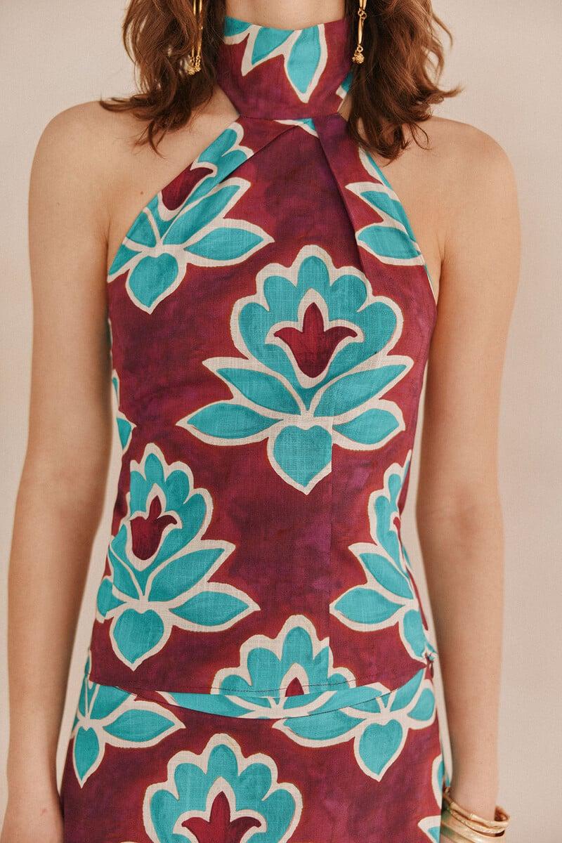 Pedro Del Hierro Clara. Top Estampado Halter