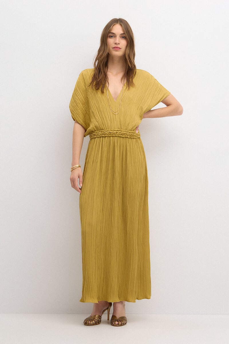 pedro del hierro Clara. Vestido plisado