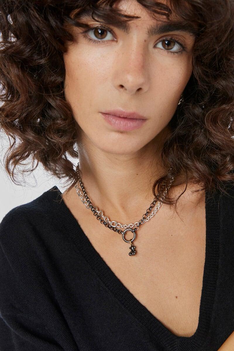 pedro del hierro Colgante oso de plata dark silver