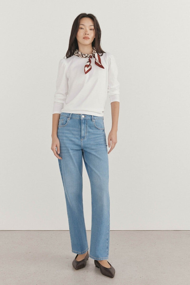 Pedro Del Hierro Conjunto De Camiseta Jeans Y Chal