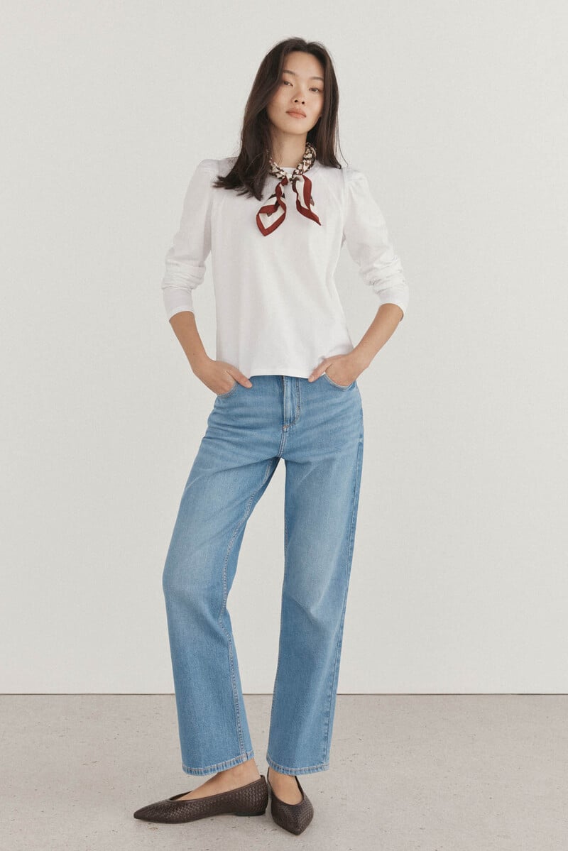 pedro del hierro Conjunto de camiseta jeans y chal