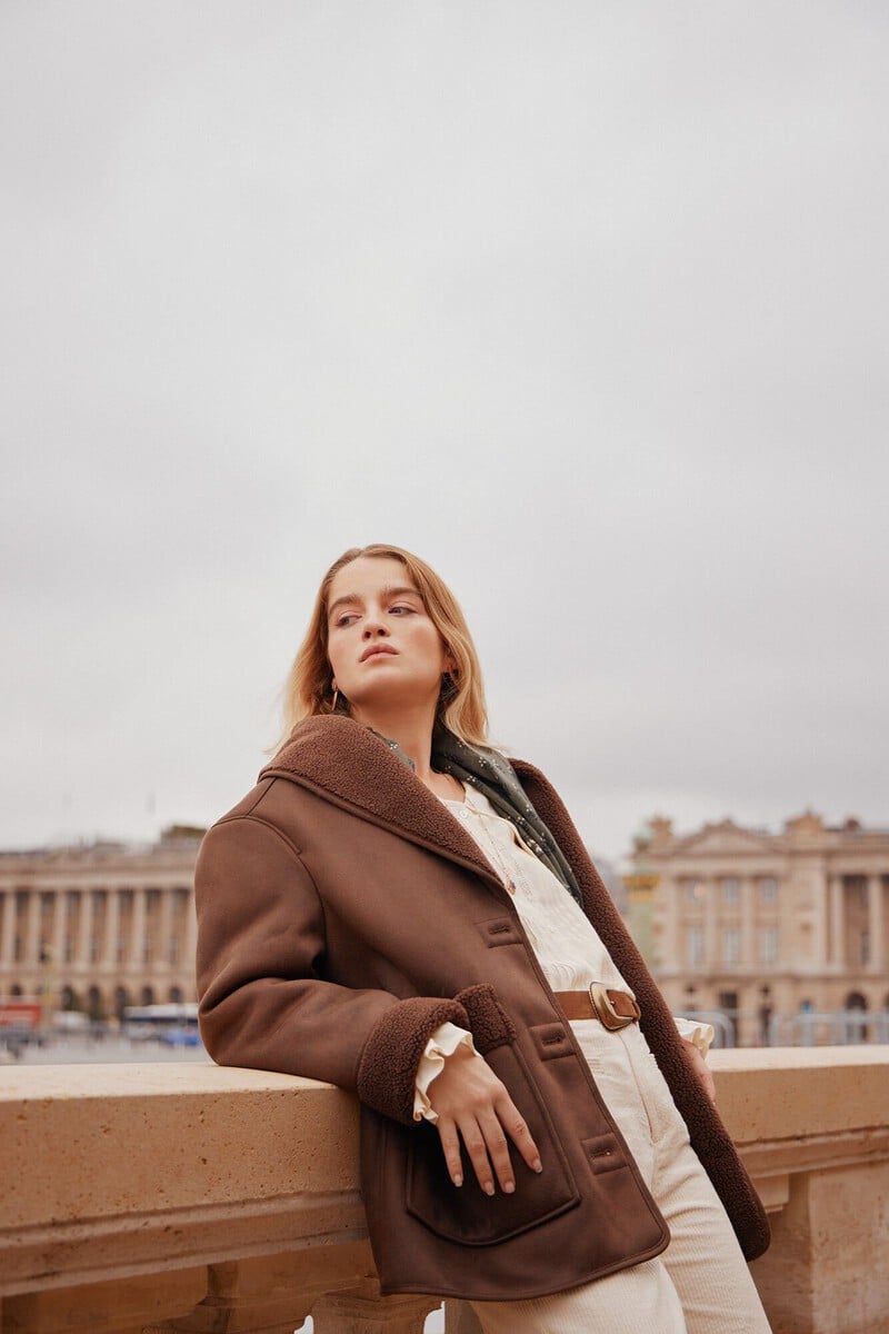 pedro del hierro Dana. Abrigo doble faz amplio