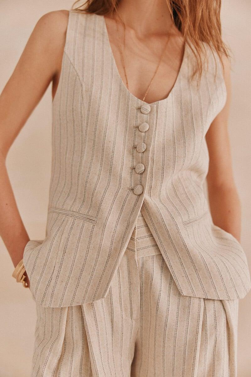 Pedro Del Hierro Enri. Chaleco Rayas Lurex